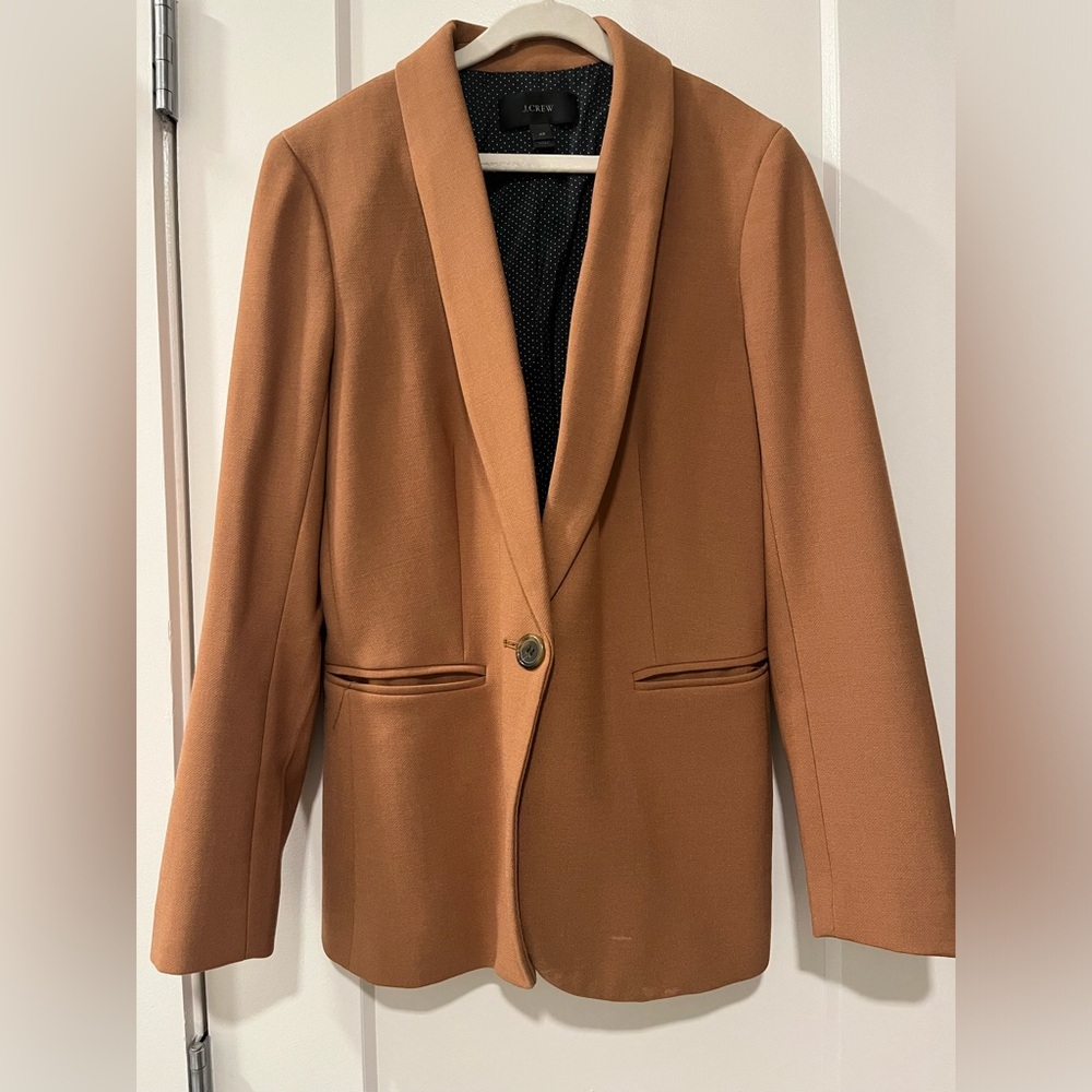 J crew blazer camel color side 4 P excellent condition hardly worn